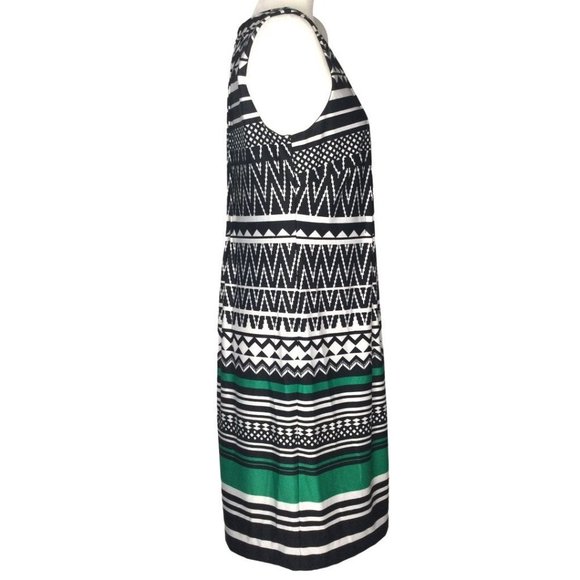 PERCEPTIONS Sleeveless Striped Dress Pleat Detail - Picture 4 of 8